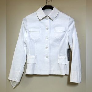 NWT - Elie Tahari - White Casual Jacket - L/P